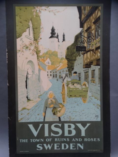 Ivar Gull Visby Sweden Vintage Travel Poster
