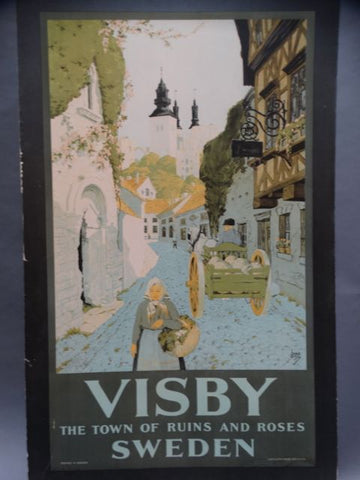 Ivar Gull Visby Sweden Vintage Travel Poster