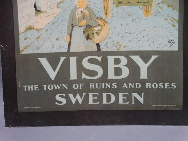 Ivar Gull Visby Sweden Vintage Travel Poster