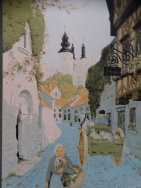 Ivar Gull Visby Sweden Vintage Travel Poster