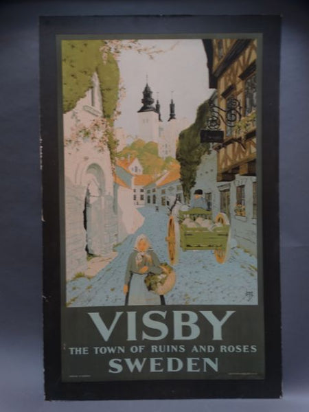 Ivar Gull Visby Sweden Vintage Travel Poster