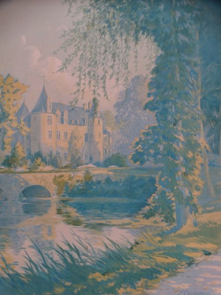 E. Couronneau Château de Tourlaville Vintage Travel Poster 1922