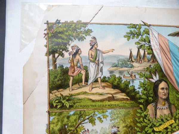 Improved Order of The Red Men Diploma Certificate of Membership (Tammany Hall) Litho Poster