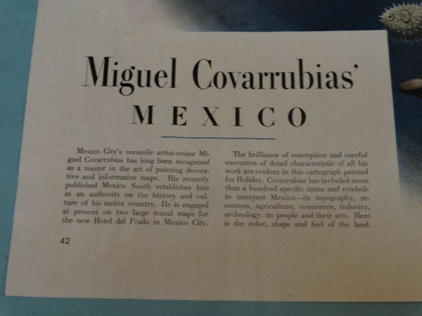 Vintage Miguel Covarrubias’ Mexico Map Poster