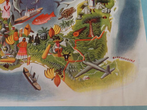 Vintage Miguel Covarrubias’ Mexico Map Poster