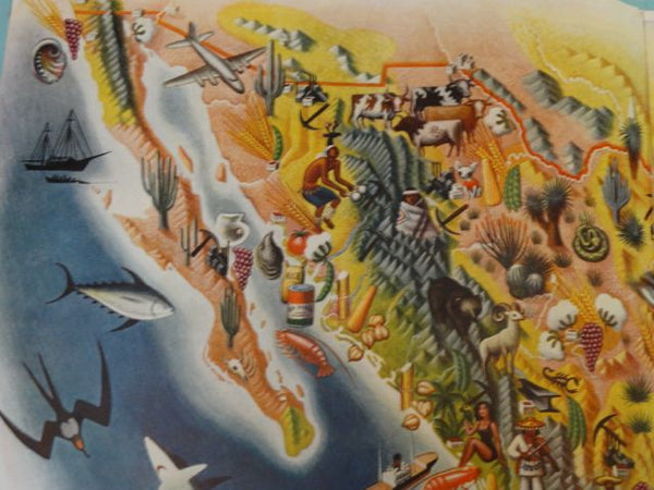 Vintage Miguel Covarrubias’ Mexico Map Poster