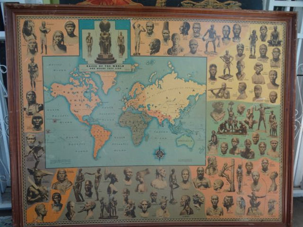 Races of the World and Where They Live --  Poster