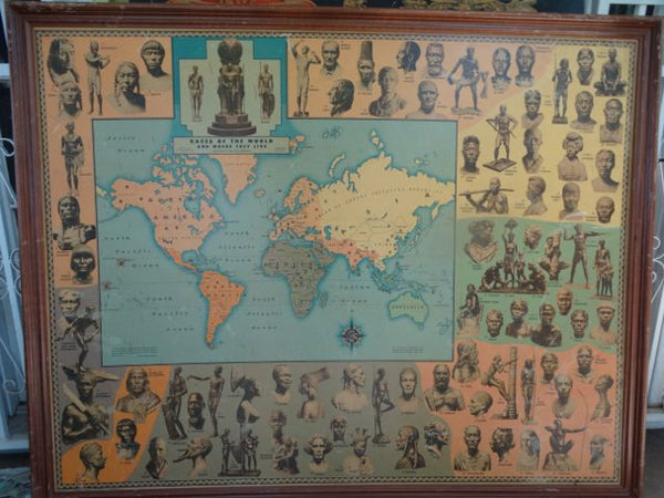 Races of the World and Where They Live --  Poster