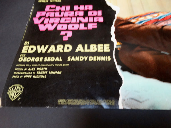 Italian movie half-sheet for WHO's AFRAID OF VIRGINIA WOOLF with Taylor/Burton