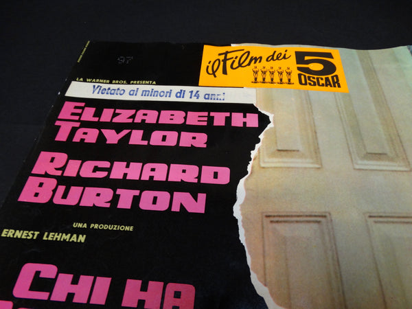 Italian movie half-sheet for WHO's AFRAID OF VIRGINIA WOOLF with Taylor/Burton