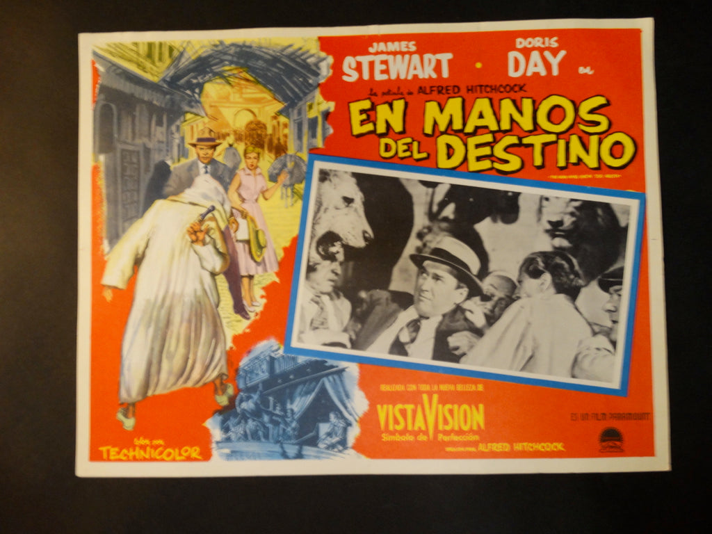 Alfred Hitchcock The Man Who Knew Too Much (En Manos Del Destino) lobby card, Spanish version
