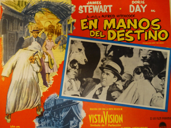 Alfred Hitchcock The Man Who Knew Too Much (En Manos Del Destino) lobby card, Spanish version