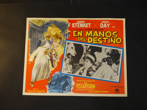 Alfred Hitchcock The Man Who Knew Too Much (En Manos Del Destino) lobby card, Spanish version