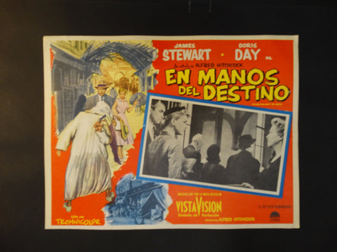 Alfred Hitchcock The Man Who Knew Too Much (En Manos del Destino) lobby card, Spanish version