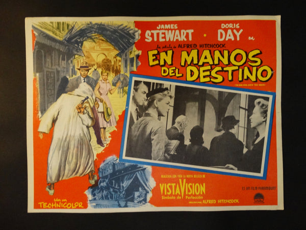 Alfred Hitchcock The Man Who Knew Too Much (En Manos del Destino) lobby card, Spanish version