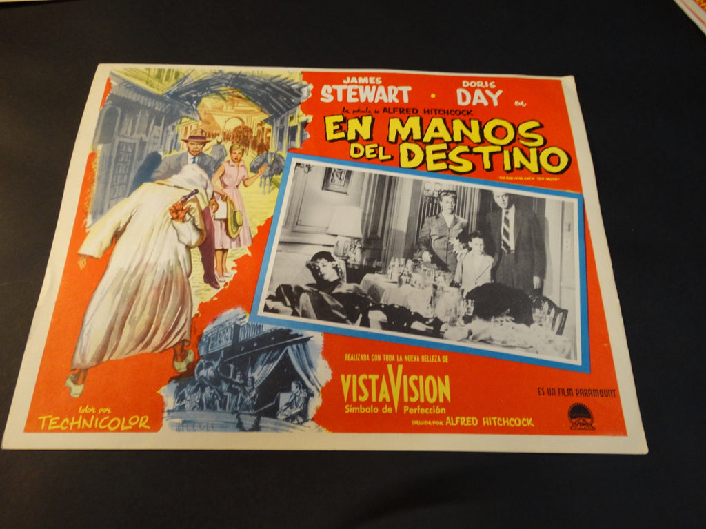 Alfred Hitchcock The Man Who Knew Too Much (En Manos del Destino) lobby card, Spanish version