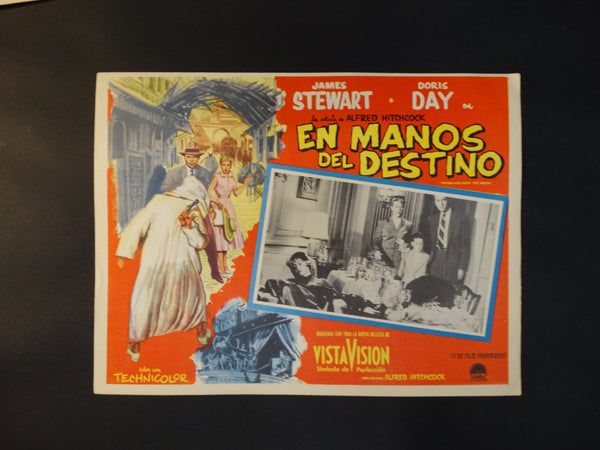 Alfred Hitchcock The Man Who Knew Too Much (En Manos del Destino) lobby card, Spanish version
