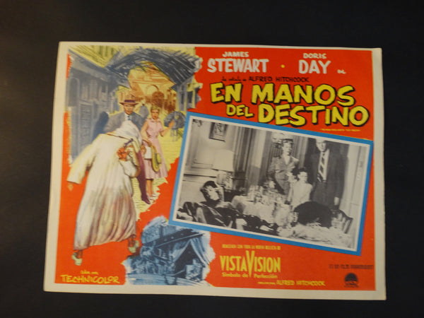 Alfred Hitchcock The Man Who Knew Too Much (En Manos del Destino) lobby card, Spanish version