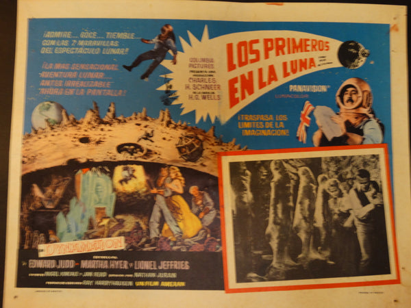 FIRST MEN IN THE MOON 1964 (Los Primeros en la Luna) vintage lobby card