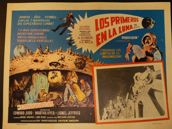 FIRST MEN IN THE MOON 1964 (Los Primeros en la Luna) vintage lobby card