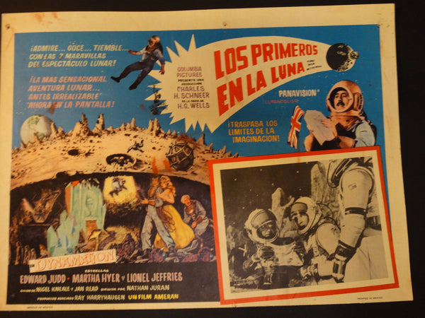 FIRST MEN IN THE MOON 1964 (Los Primeros en la Luna) vintage lobby card