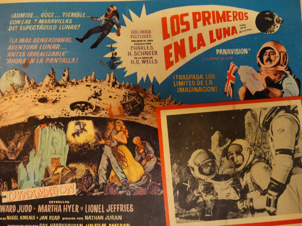 FIRST MEN IN THE MOON 1964 (Los Primeros en la Luna) vintage lobby card