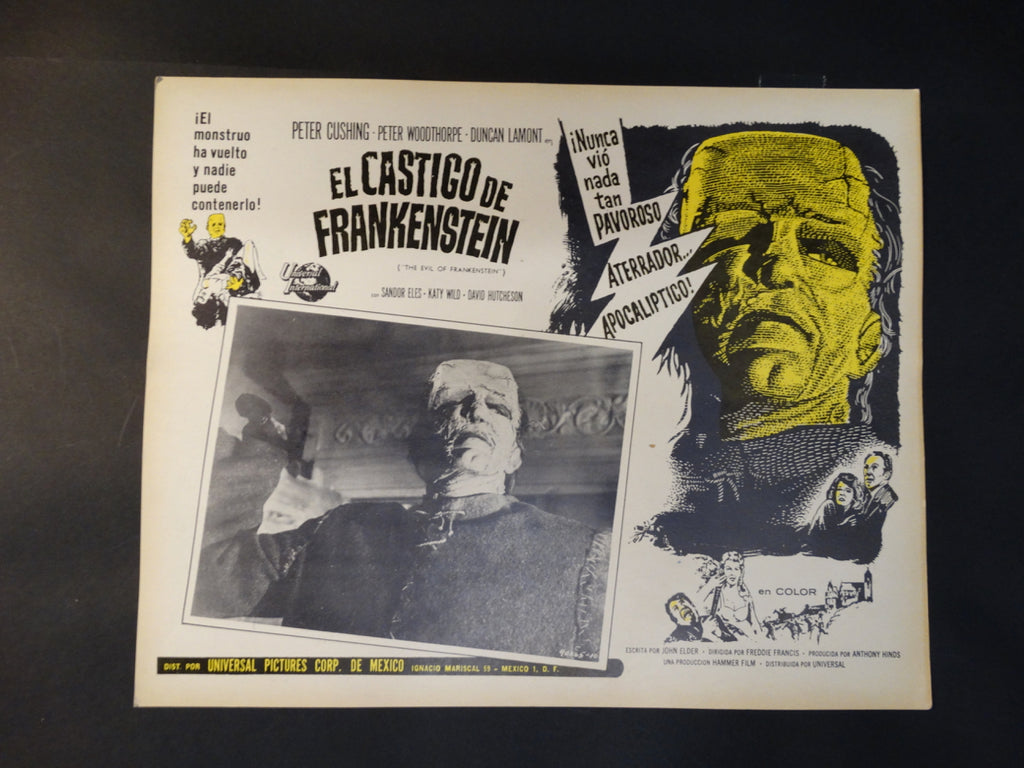 THE EVIL OF FRANKENSTEIN 1964 (EL CASTIGO DE FRANKENSTEIN) lobby card