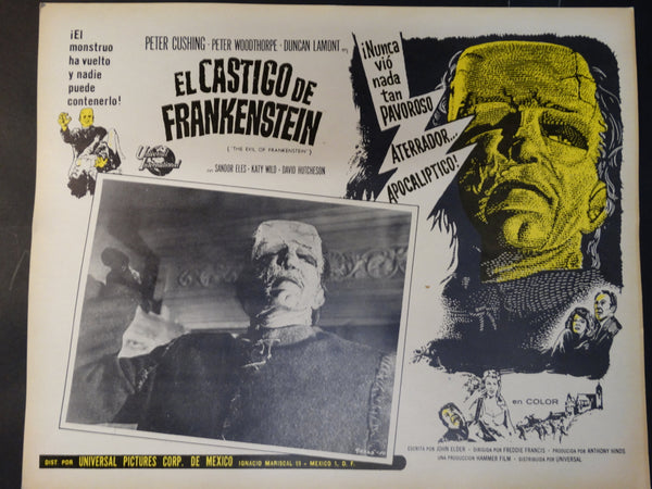 THE EVIL OF FRANKENSTEIN 1964 (EL CASTIGO DE FRANKENSTEIN) lobby card