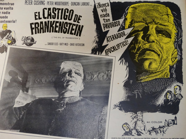 THE EVIL OF FRANKENSTEIN 1964 (EL CASTIGO DE FRANKENSTEIN) lobby card