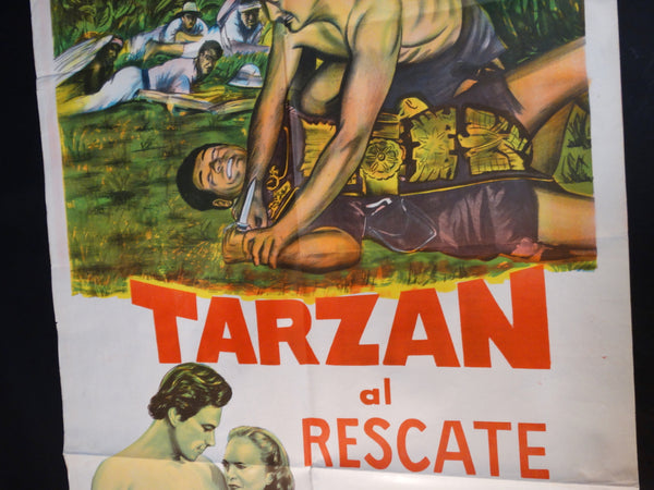 TARZAN AND THE SLAVE GIRL 1950 (Tarzan Al Rescate) one sheet movie poster AP794