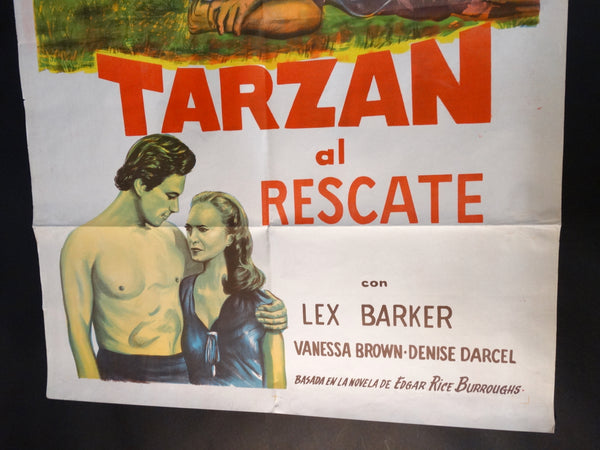 TARZAN AND THE SLAVE GIRL 1950 (Tarzan Al Rescate) one sheet movie poster AP794
