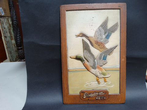 Vintage Gettelman Milwaukee Beer Advertising Panel - Mallard Ducks