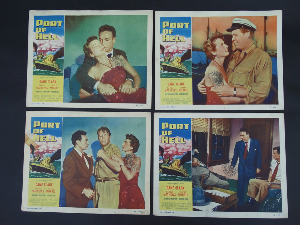 Port Of Hell (1954) 4 Lobby Cards