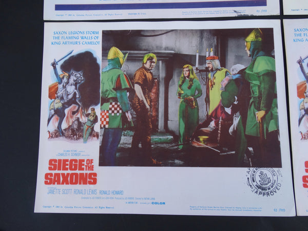 Siege Of the Saxons (1963) 4 Lobby Cards
