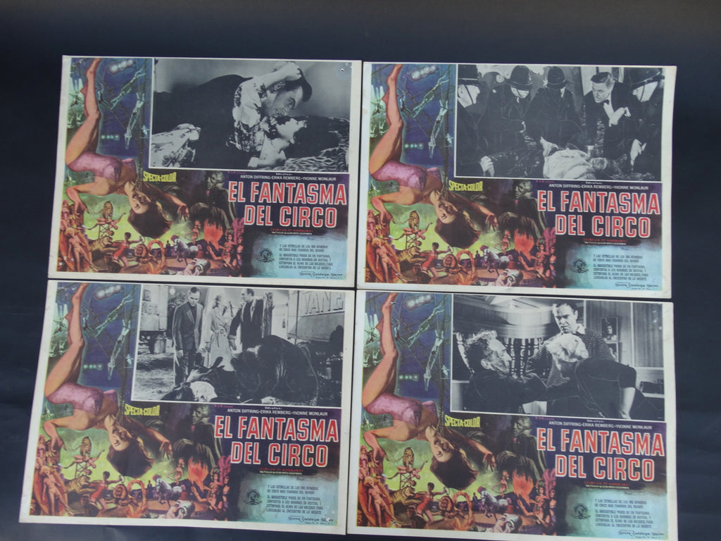 El Fantasmo Del Circo  (Circus of Horrors 1960) 4 Lobby Cards