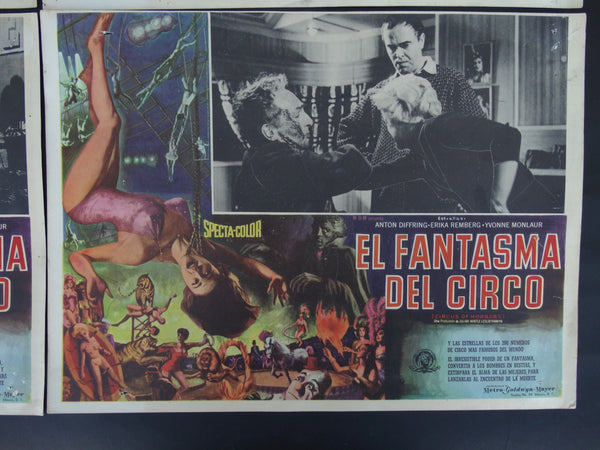El Fantasmo Del Circo  (Circus of Horrors 1960) 4 Lobby Cards