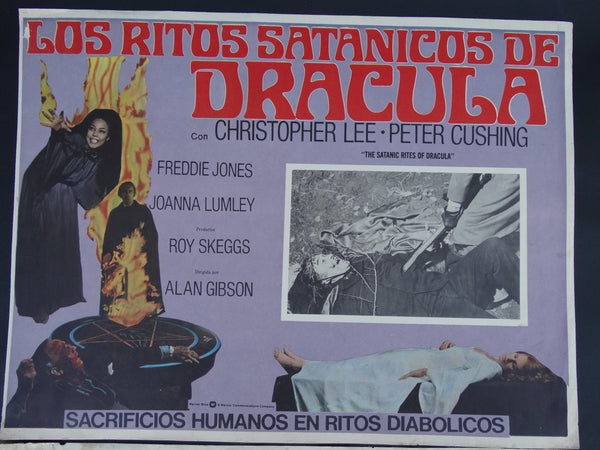 Los Ritos Satanicos de Dracula (The Satanic Rites of Dracula 1973) 2 Lobby Cards