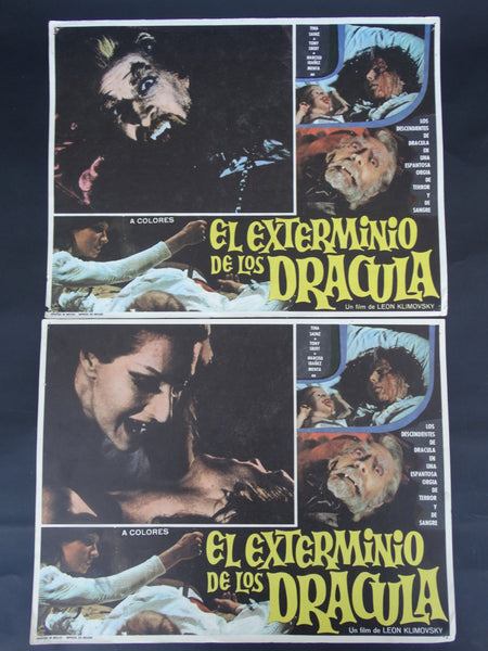 El Exterminio De Los Dracula (The Dracula Saga 1973) 2 Lobby Cards
