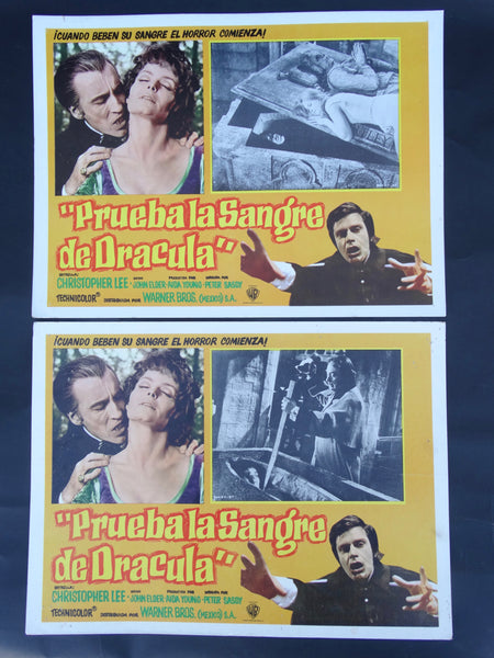 Prueba la Sangre de Dracula (Taste the Blood of Dracula 1970) 2 Lobby Cards