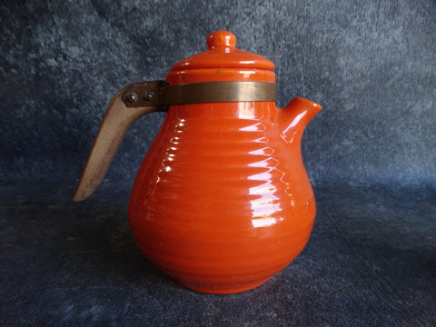Bauer Orange Snub Nose Coffee Pot w Lid B3077