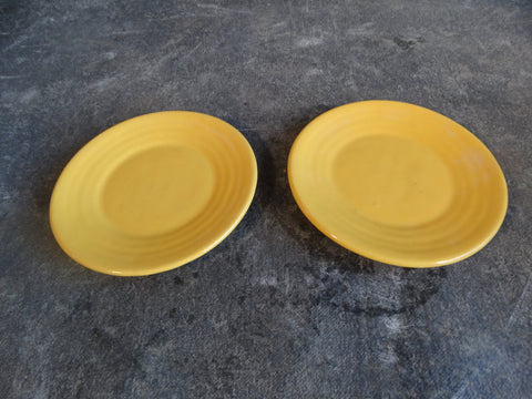 Bauer Ringware Set of Two Early Bread Plates in Yellow B3203