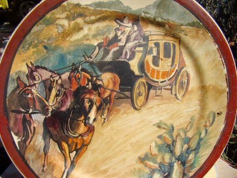 Catalina Island 12″ Hand Painted Stagecoach Plate