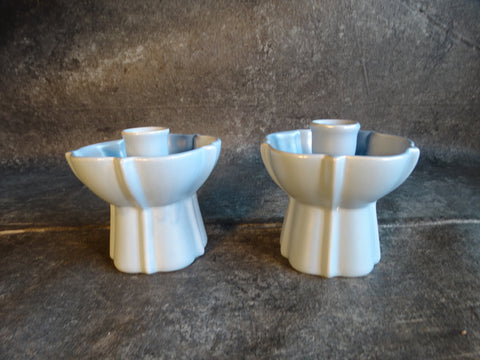 Catalina Island Pair of of Star Candlesticks #606 in Light Blue C655