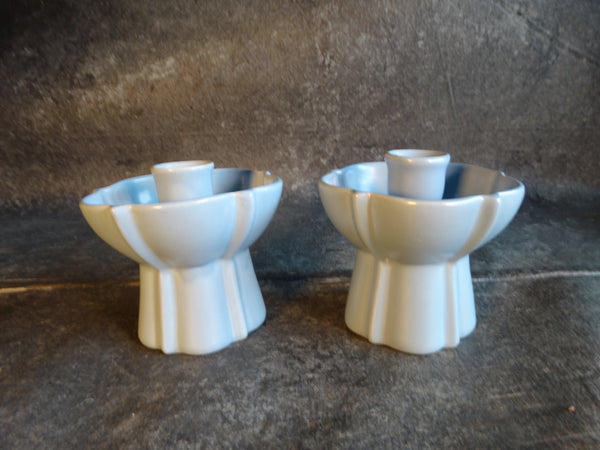 Catalina Island Pair of of Star Candlesticks #606 in Light Blue C655