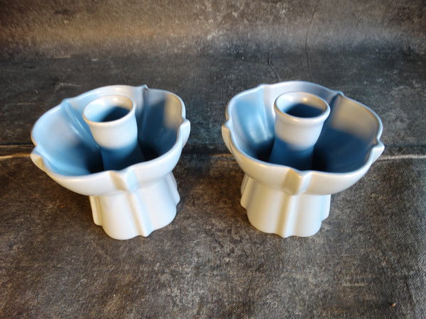 Catalina Island Pair of of Star Candlesticks #606 in Light Blue C655