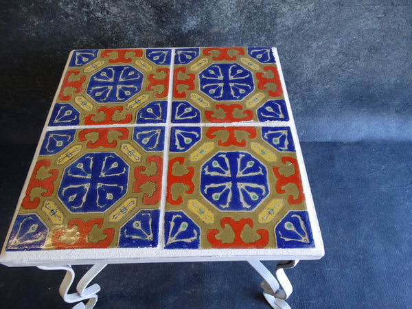 D & M Tile-top Table Wrought Iron Base c 1927 CA2099