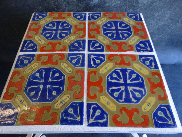 D & M Tile-top Table Wrought Iron Base c 1927 CA2099