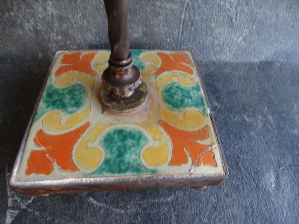 Spanish Revival D & M Tile and Wrought Iron Smoking Stand CA2106
