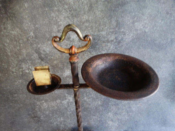 Spanish Revival D & M Tile and Wrought Iron Smoking Stand CA2106