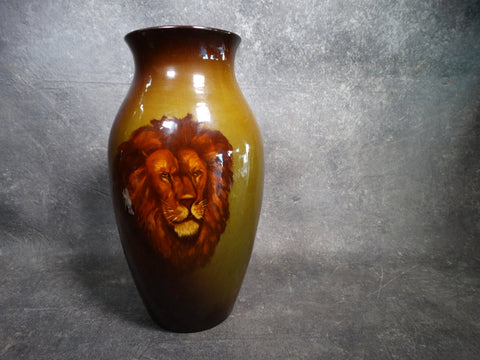Roseville Rozane Vase Lion painted by J.S. c 1900 CA2111